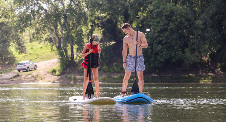 Activité paddle à la base de loisirs