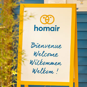 Panneau de bienvenue camping Homair