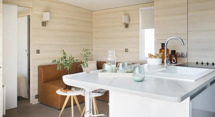 Salon et cuisine mobil-home Comfort